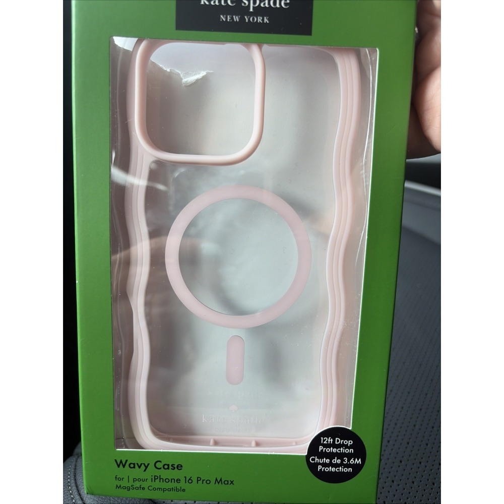 NIB Kate Spade iPhone 16 Pro Max MagSafe Wavy Soft Case Pastel Pink